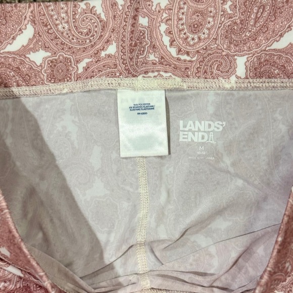 Lands End Womens Pajama Set Long Sleeve Top Pants Pink Paisley Print Size M - Picture 7 of 7